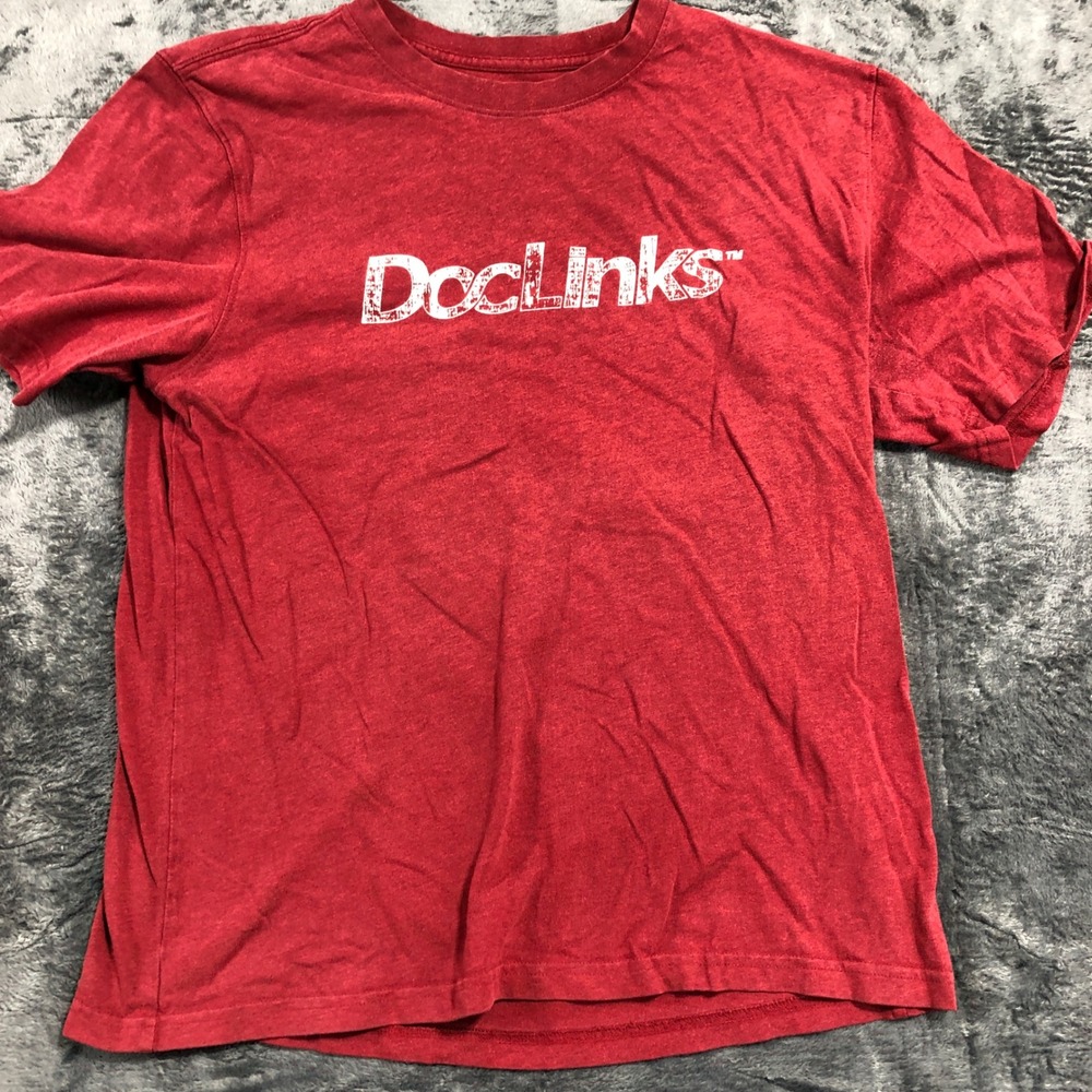 L.L. Bean Graphic T-Shirt‎ Mens M Red DocLinks Cotton Short Sleeve